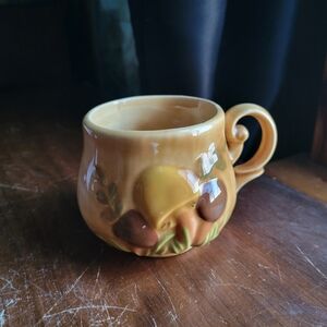 Vintage Arnels Merry Mushroom Mug 1970s Ceramic Retro Coffee Cup Brown Mushrooms